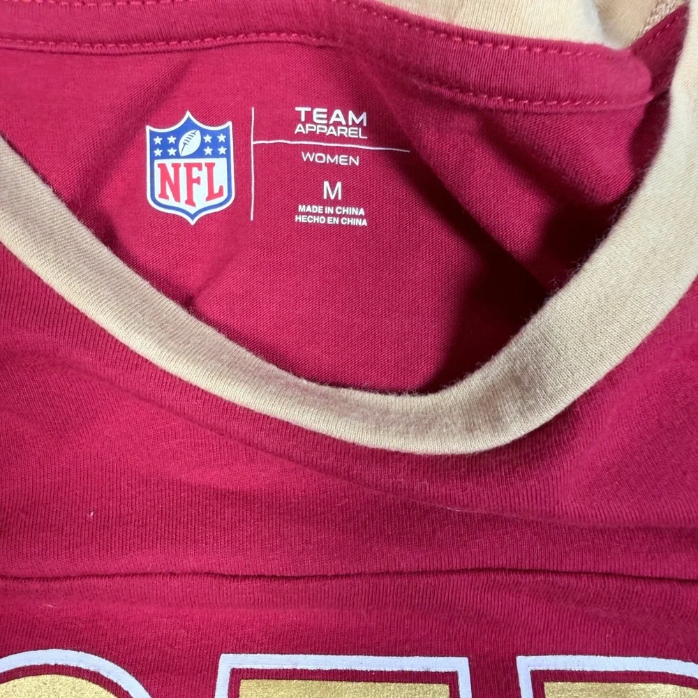 NFL Team Apparel San Francisco 49ers Red Gold Graphic T-Shirt Womens Medium